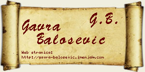 Gavra Balošević vizit kartica